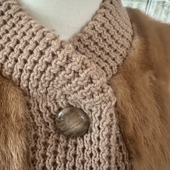 Vintage KENT FISHER Baltimore Genuine Mink Fur & Wool Knit Jacket | L/XL - Picture 4 of 10